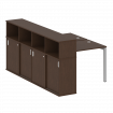 Metal System Quattro Рабочая станция с шкафом-купе на П-образном м/к 50БП.РС-СШК-4.1 Т Венге Цаво/Ме