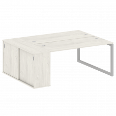 Metal System Quattro Рабочая станция с шкафом-купе на О-образном м/к 50БО.РС-СШК-1.4 Т Дуб Наварра/М