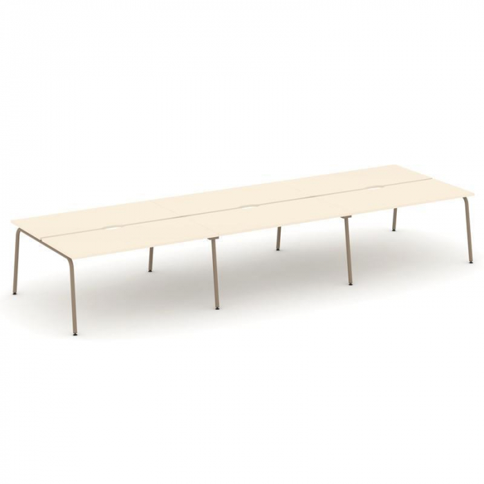 Estetica Рабочая станция 6 мест ES.D.RS-6.4-VK Сатин/Металл Латте 4740*1500*750