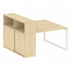 Metal System Quattro Рабочая станция с шкафом-купе на О-образном м/к 50БО.РС-СШК-2.2 Т Акация Лорка/