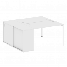 Metal System Quattro Рабочая станция с шкафом-купе на П-образном м/к 40БП.РС-СШК-1.2 Т Белый/Металл