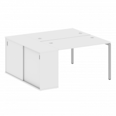 Metal System Quattro Рабочая станция с шкафом-купе на П-образном м/к 40БП.РС-СШК-1.2 Т Белый/Металл