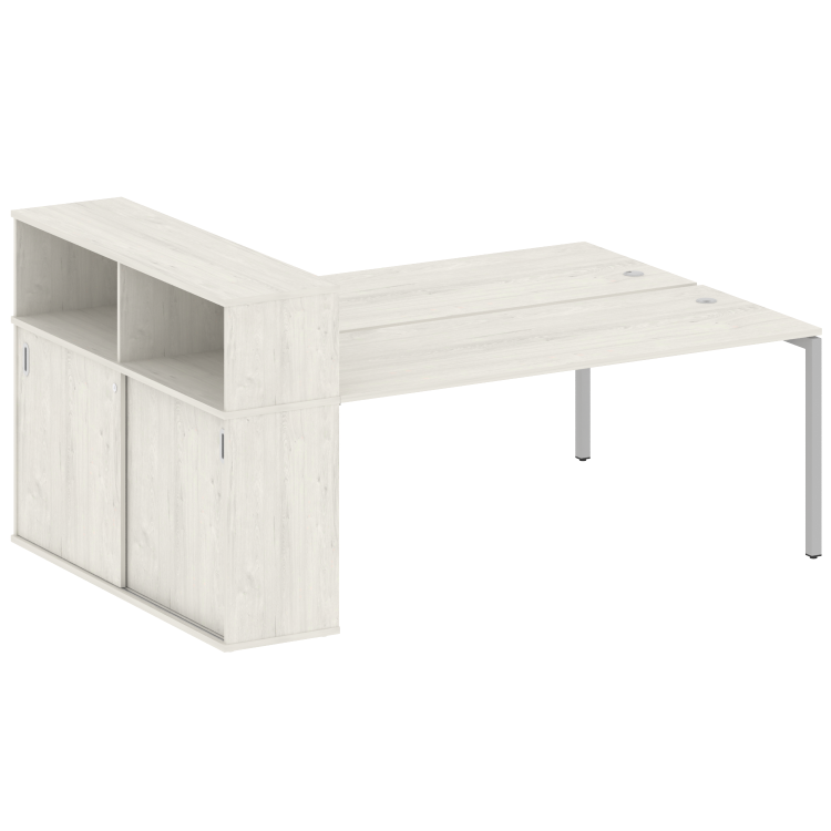 Metal System Quattro Рабочая станция с шкафом-купе на П-образном м/к 40БП.РС-СШК-2.5 Т Дуб Наварра/М