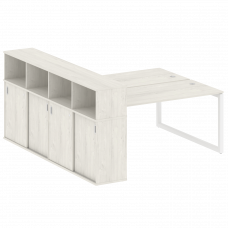 Metal System Quattro Рабочая станция с шкафом-купе на О-образном м/к 50БО.РС-СШК-4.4 Т Дуб Наварра/М