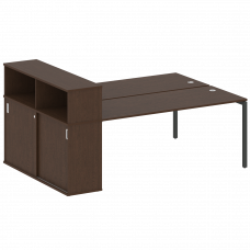 Metal System Quattro Рабочая станция с шкафом-купе на П-образном м/к 40БП.РС-СШК-2.5 Т Венге Цаво/Ме