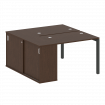 Metal System Quattro Рабочая станция с шкафом-купе на П-образном м/к 50БП.РС-СШК-1.1 Т Венге Цаво/Ме