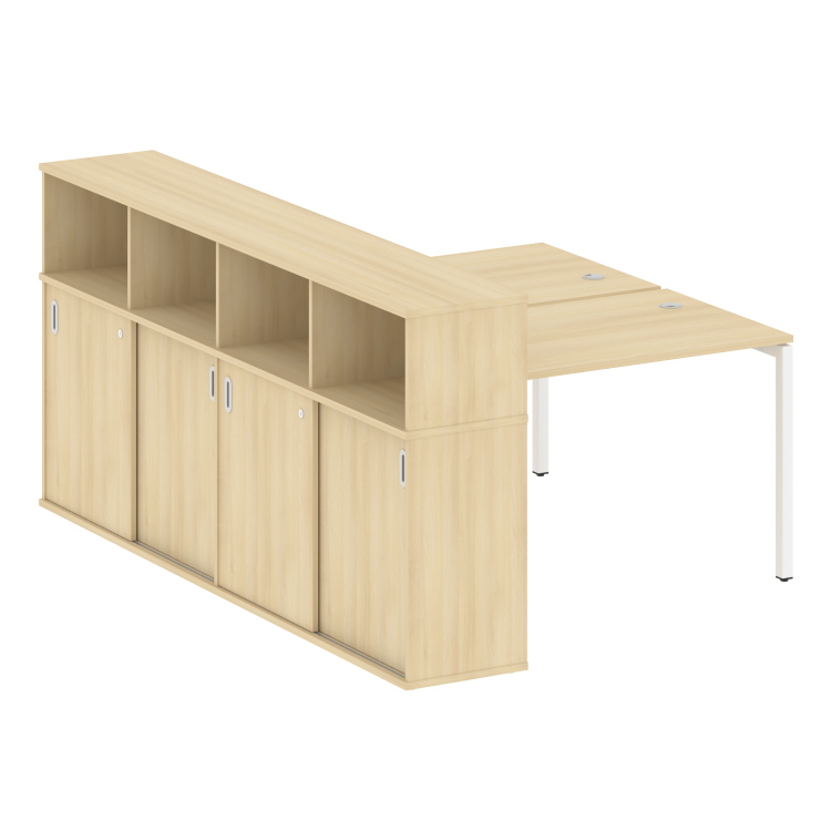 Metal System Quattro Рабочая станция с шкафом-купе на П-образном м/к 40БП.РС-СШК-4.2 Т Акация Лорка/