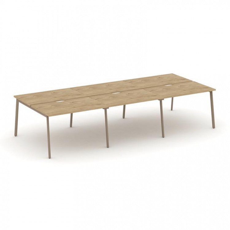 Estetica Рабочая станция 6 мест ES.D.RS-6.2-VP Тиквуд Светлый/Металл Латте 3540*1500*750