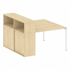 Metal System Quattro Рабочая станция с шкафом-купе на П-образном м/к 40БП.РС-СШК-2.2 Т Акация Лорка/