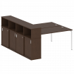 Metal System Quattro Рабочая станция с шкафом-купе на П-образном м/к 40БП.РС-СШК-4.4 Т Венге Цаво/Ме