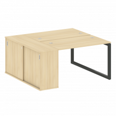 Metal System Quattro Рабочая станция с шкафом-купе на О-образном м/к 50БО.РС-СШК-1.2 Т Акация Лорка/