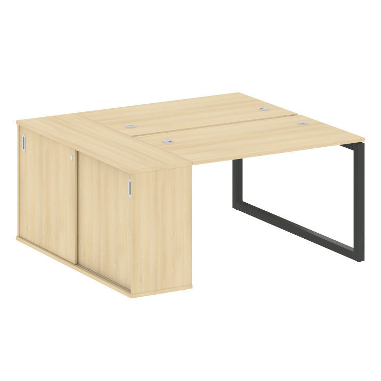 Metal System Quattro Рабочая станция с шкафом-купе на О-образном м/к 50БО.РС-СШК-1.2 Т Акация Лорка/