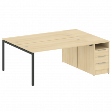 Metal System Quattro Рабочая станция с тумбой на П-образном м/к 40БП.РС-СТП-2.4 Акация Лорка/Металл