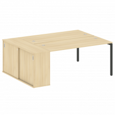 Metal System Quattro Рабочая станция с шкафом-купе на П-образном м/к 40БП.РС-СШК-1.4 Т Акация Лорка/