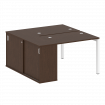 Metal System Quattro Рабочая станция с шкафом-купе на П-образном м/к 50БП.РС-СШК-1.1 Т Венге Цаво/Ме