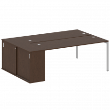 Metal System Quattro Рабочая станция с шкафом-купе на П-образном м/к 40БП.РС-СШК-1.5 Т Венге Цаво/Ме