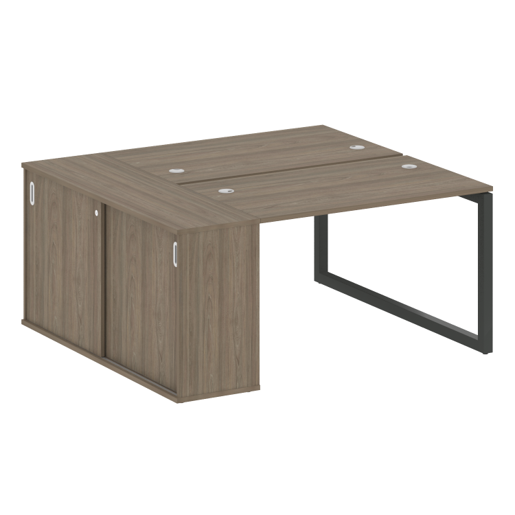 Metal System Quattro Рабочая станция с шкафом-купе на О-образном м/к 50БО.РС-СШК-1.2 Т Вяз Благородн