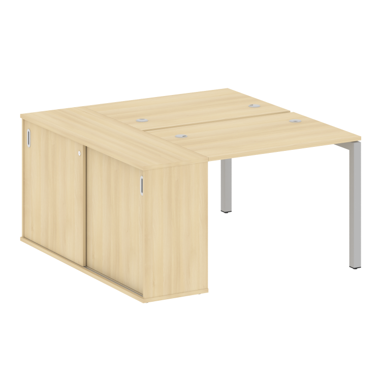 Metal System Quattro Рабочая станция с шкафом-купе на П-образном м/к 50БП.РС-СШК-1.1 Т Акация Лорка/