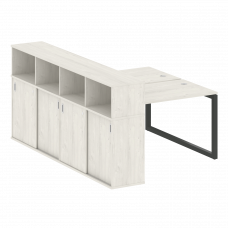 Metal System Quattro Рабочая станция с шкафом-купе на О-образном м/к 50БО.РС-СШК-4.2 Т Дуб Наварра/М