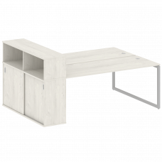 Metal System Quattro Рабочая станция с шкафом-купе на О-образном м/к 40БО.РС-СШК-2.5 Т Дуб Наварра/М