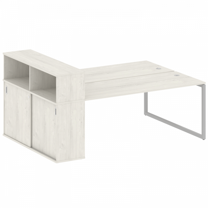 Metal System Quattro Рабочая станция с шкафом-купе на О-образном м/к 40БО.РС-СШК-2.5 Т Дуб Наварра/М