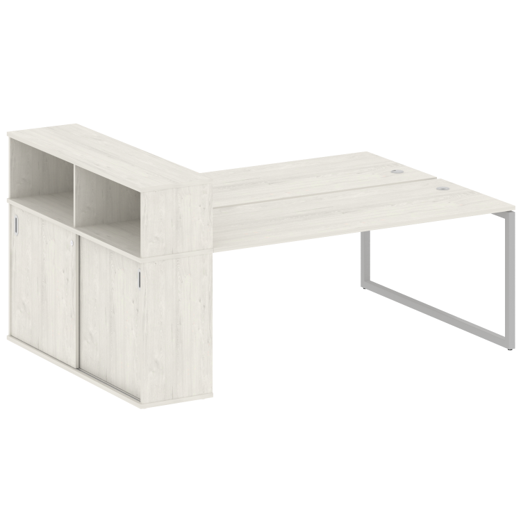 Metal System Quattro Рабочая станция с шкафом-купе на О-образном м/к 40БО.РС-СШК-2.5 Т Дуб Наварра/М