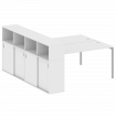 Metal System Quattro Рабочая станция с шкафом-купе на П-образном м/к 40БП.РС-СШК-4.4 Т Белый/Металл