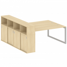 Metal System Quattro Рабочая станция с шкафом-купе на О-образном м/к 50БО.РС-СШК-4.5 Т Акация Лорка/