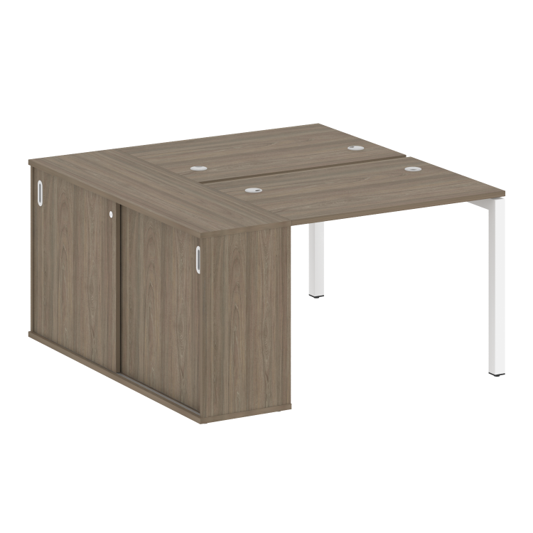 Metal System Quattro Рабочая станция с шкафом-купе на П-образном м/к 50БП.РС-СШК-1.1 Т Вяз Благородн