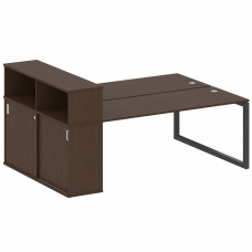 Metal System Quattro Рабочая станция с шкафом-купе на О-образном м/к 50БО.РС-СШК-2.5 Т Венге Цаво/Ме