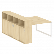 Metal System Quattro Рабочая станция с шкафом-купе на О-образном м/к 50БО.РС-СШК-4.3 Т Акация Лорка/