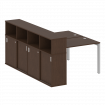 Metal System Quattro Рабочая станция с шкафом-купе на П-образном м/к 50БП.РС-СШК-4.2 Т Венге Цаво/Ме