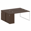 Metal System Quattro Рабочая станция с шкафом-купе на О-образном м/к 40БО.РС-СШК-1.3 Т Венге Цаво/Ме