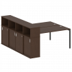 Metal System Quattro Рабочая станция с шкафом-купе на П-образном м/к 40БП.РС-СШК-4.4 Т Венге Цаво/Ме