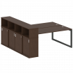 Metal System Quattro Рабочая станция с шкафом-купе на О-образном м/к 50БО.РС-СШК-4.5 Т Венге Цаво/Ме