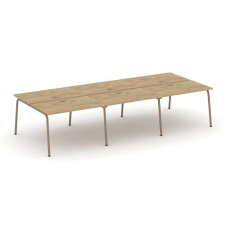 Estetica Рабочая станция 6 мест ES.D.RS-6.2-LK Тиквуд Светлый/Металл Латте 3540*1500*750