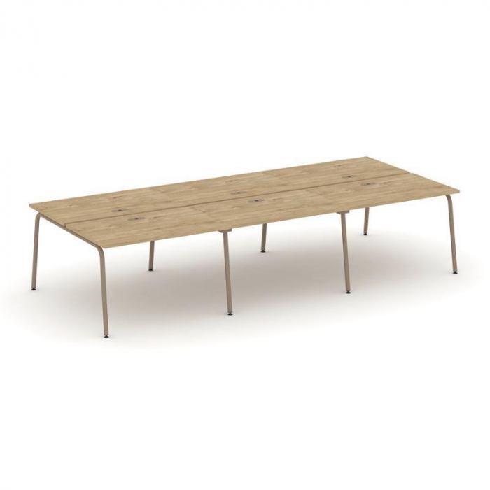 Estetica Рабочая станция 6 мест ES.D.RS-6.2-LK Тиквуд Светлый/Металл Латте 3540*1500*750