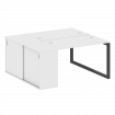 Metal System Quattro Рабочая станция с шкафом-купе на О-образном м/к 50БО.РС-СШК-1.2 Т Белый/Металл