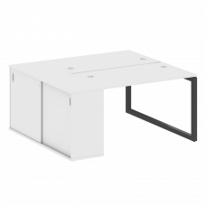 Metal System Quattro Рабочая станция с шкафом-купе на О-образном м/к 50БО.РС-СШК-1.2 Т Белый/Металл