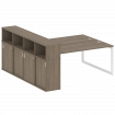 Metal System Quattro Рабочая станция с шкафом-купе на О-образном м/к 50БО.РС-СШК-4.5 Т Вяз Благородн