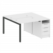 Metal System Quattro Рабочая станция с тумбой на П-образном м/к 50БП.РС-СТП-2.1 Белый/Металл Антраци