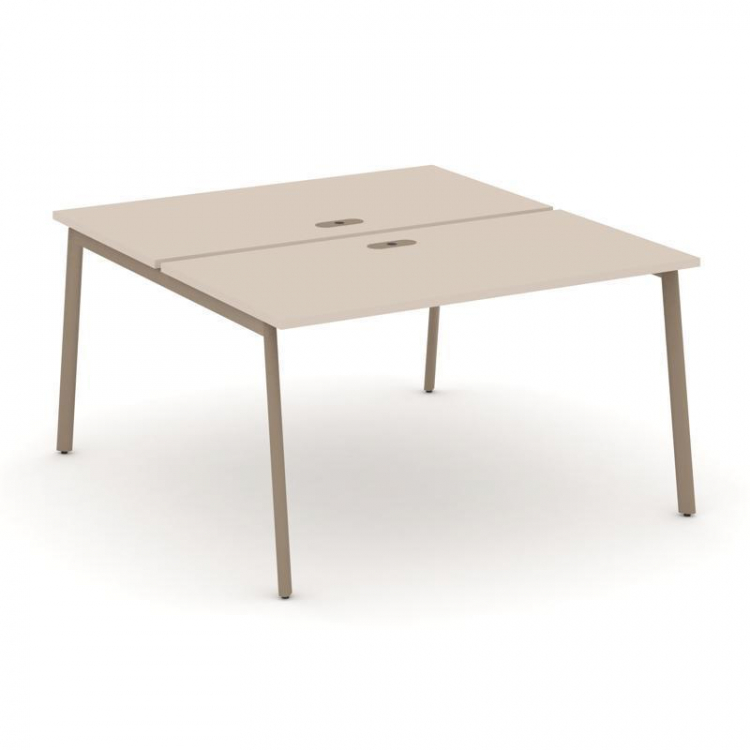 Estetica Рабочая станция 2 места ES.D.RS-2.3-LP Капучино/Металл Латте 1380*1500*750