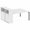 Metal System Quattro Рабочая станция с шкафом-купе на П-образном м/к 40БП.РС-СШК-2.4 Т Белый/Металл