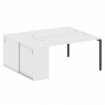 Metal System Quattro Рабочая станция с шкафом-купе на П-образном м/к 40БП.РС-СШК-1.3 Т Белый/Металл
