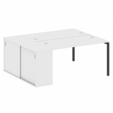 Metal System Quattro Рабочая станция с шкафом-купе на П-образном м/к 40БП.РС-СШК-1.3 Т Белый/Металл