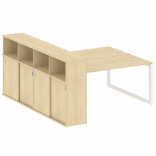 Metal System Quattro Рабочая станция с шкафом-купе на О-образном м/к 50БО.РС-СШК-4.4 Т Акация Лорка/