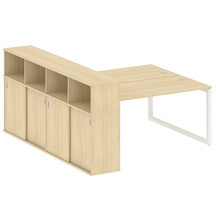 Metal System Quattro Рабочая станция с шкафом-купе на О-образном м/к 50БО.РС-СШК-4.4 Т Акация Лорка/