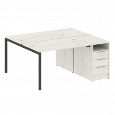 Metal System Quattro Рабочая станция с тумбой на П-образном м/к 40БП.РС-СТП-2.2 Дуб Наварра/Металл А