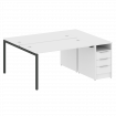 Metal System Quattro Рабочая станция с тумбой на П-образном м/к 40БП.РС-СТП-2.3 Белый/Металл Антраци