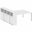 Metal System Quattro Рабочая станция с шкафом-купе на П-образном м/к 40БП.РС-СШК-4.5 Т Белый/Металл